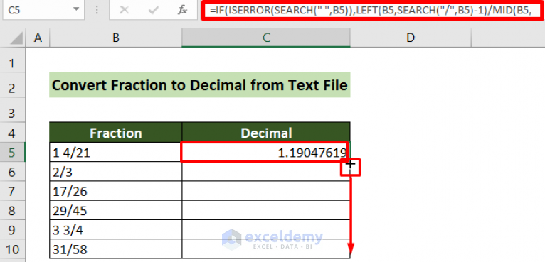 Convert Fraction To Decimal In Excel 2 Simple Approaches Exceldemy