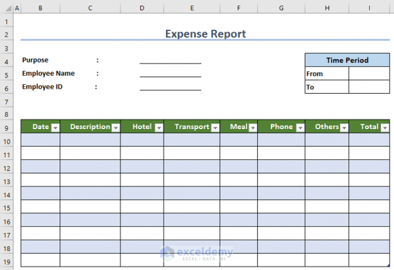 How to Create an Expense Report in Excel (With Easy Steps) - ExcelDemy