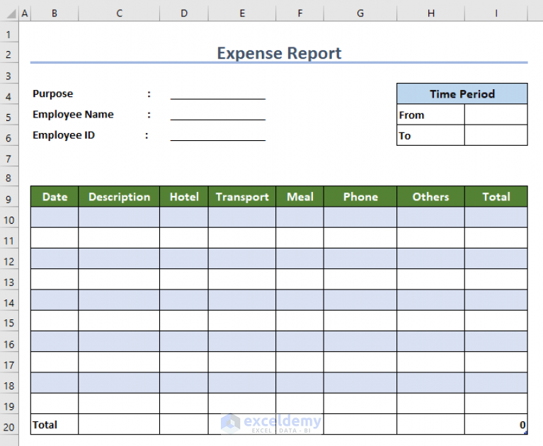 How to Create an Expense Report in Excel (With Easy Steps) - ExcelDemy