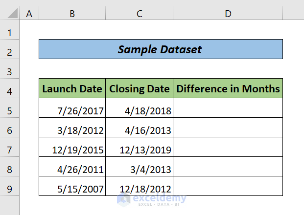 Calculate Total Months Between Two Dates In Excel Printable Templates 