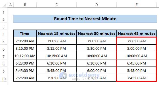 how-to-round-time-to-nearest-minute-in-excel-5-suitable-ways