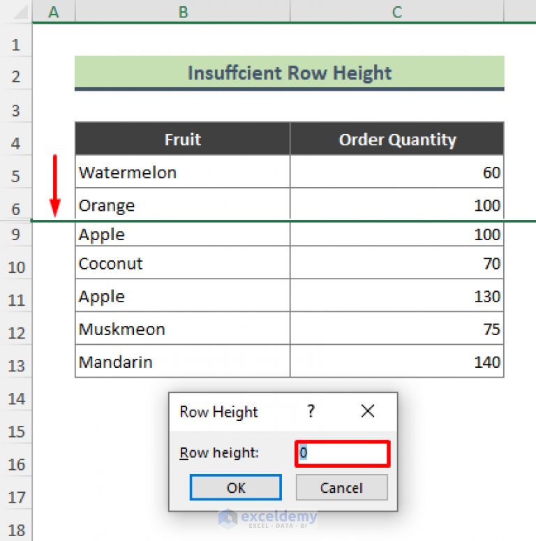 Excel Rows Not Showing