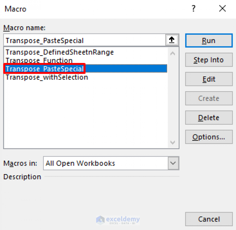 how-to-transpose-rows-to-columns-using-excel-vba-4-ideal-examples