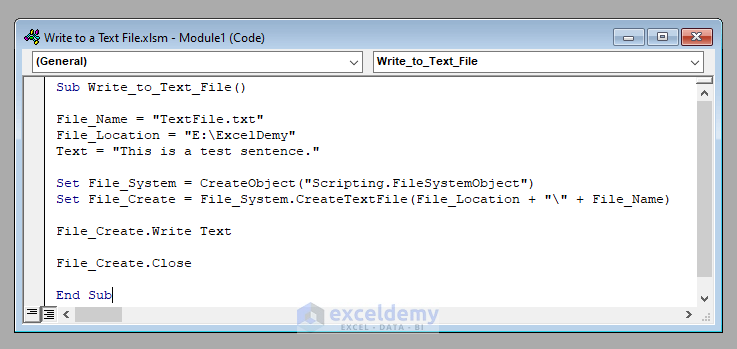 How To Write To A Text File Using Excel VBA ExcelDemy