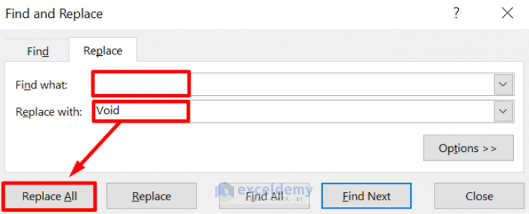 Fill Blank Cells with Text in Excel (3 Effective Ways) - ExcelDemy