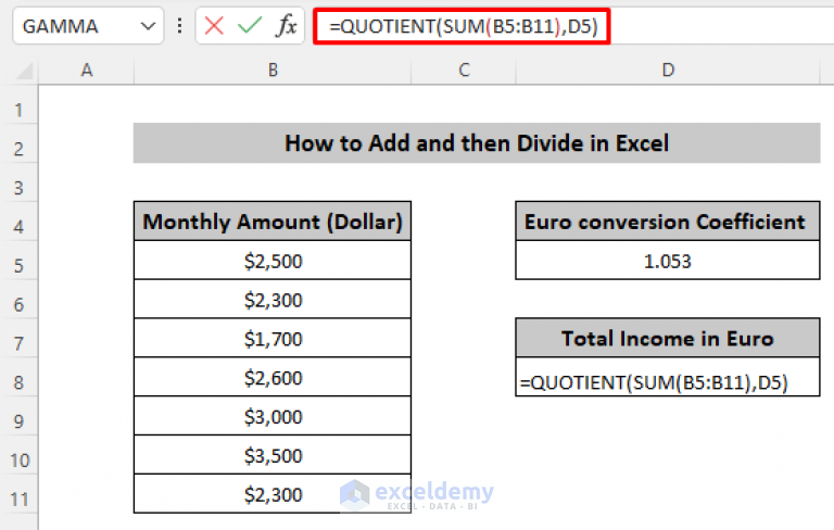 How To Add And Then Divide In Excel 5 Suitable Examples Exceldemy 1158