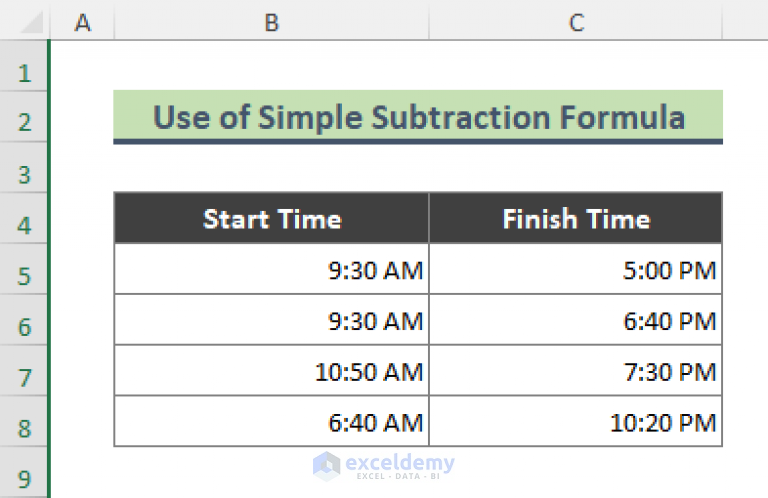 how-to-calculate-difference-between-two-times-in-excel-8-methods