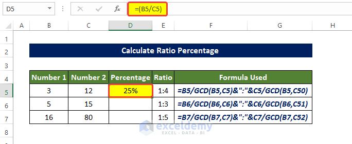 How To Calculate Ratio Percentage In Excel 4 Easy Methods 2023 