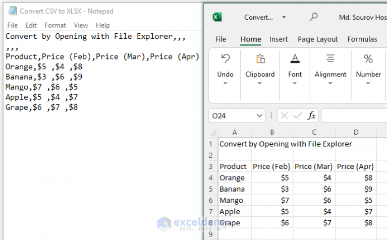 How To Convert Csv To Xlsx 4 Quick Methods Exceldemy 3964