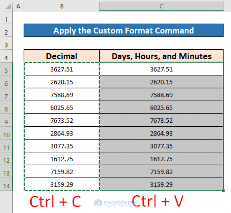 How to Convert Decimal to Days Hours and Minutes in Excel (3 Methods)