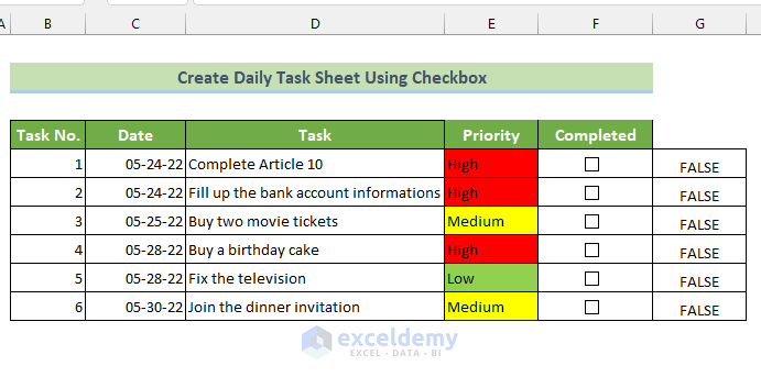  How To Create A Daily Task Sheet In Excel 3 Useful Methods 