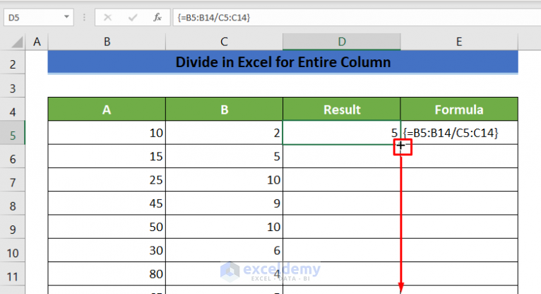 How to Divide One Column by Another in Excel (7 Quick Ways)