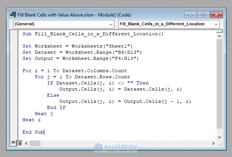 how-to-fill-blank-cells-with-value-above-in-excel-vba-3-easy-methods