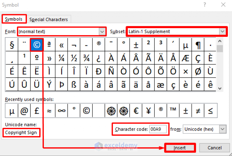 How to Insert Symbol in Excel (6 Simple Techniques) - ExcelDemy