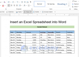 How to Insert an Excel Spreadsheet into Word (4 Easy Methods)