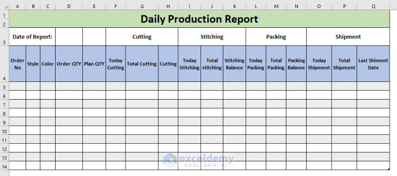 How To Make Daily Production Report In Excel Download Free Template 