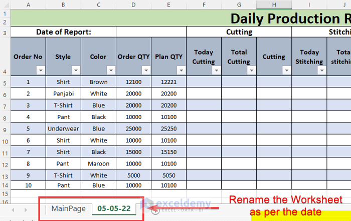 How To Make Daily Production Report In Excel Download Free Template 