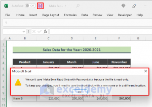 how to make an excel spreadsheet read only