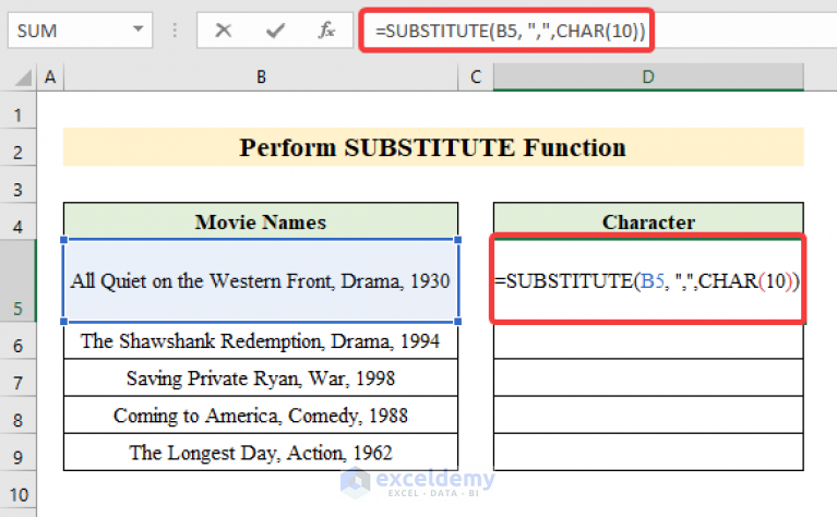 how-to-replace-a-character-with-a-line-break-in-excel-3-easy-methods