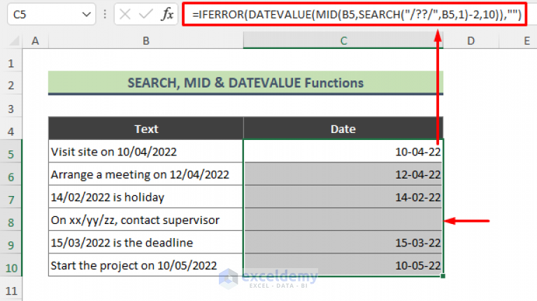 How To Separate Date From Text In Excel 4 Methods Exceldemy 7857