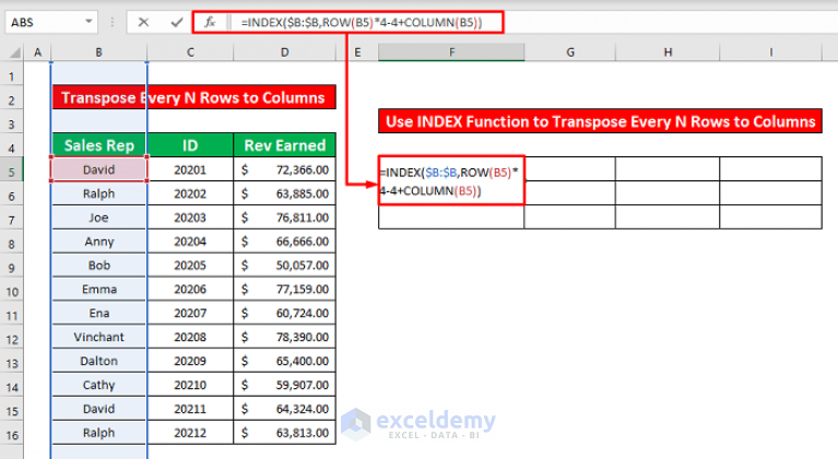 how-to-transpose-every-n-rows-to-columns-in-excel-2-easy-methods