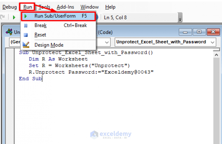 how-to-unprotect-excel-sheet-with-password-using-vba-3-quick-tricks