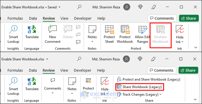 How To Enable Share Workbook In Excel ExcelDemy