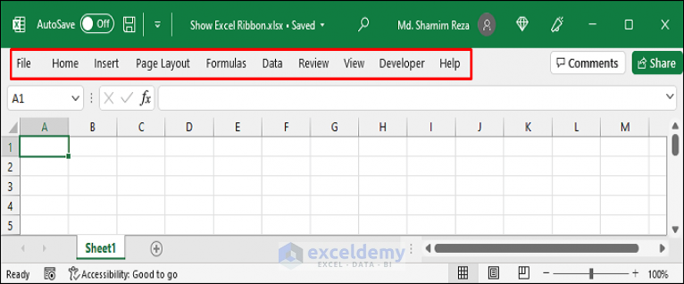 How To Show Ribbon In Excel Quick Simple Ways Exceldemy