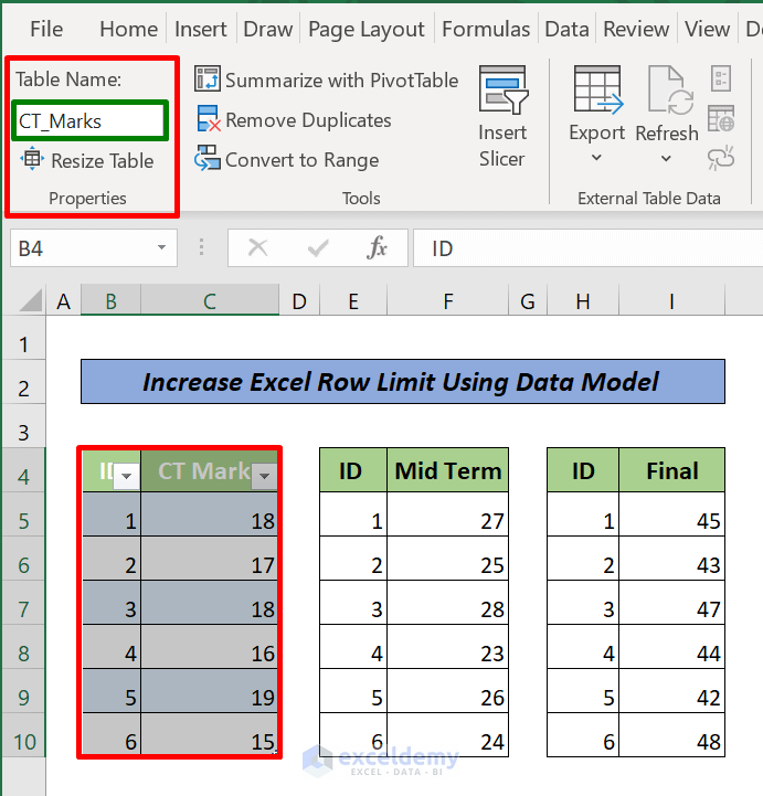 Excel Sheet Row Limit