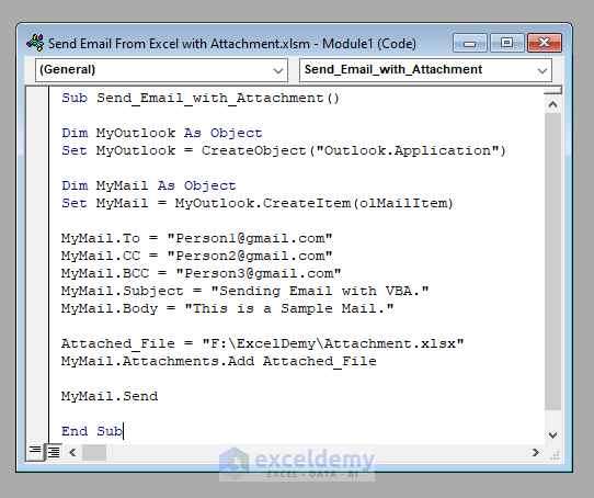 How To Apply Macro To Send Email From Excel With Attachment