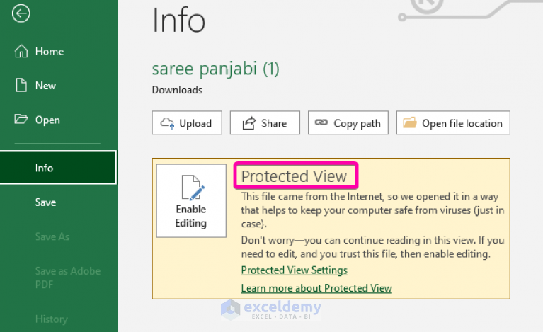 Solved Excel Protected View Office Has Detected A Problem With This File 0071