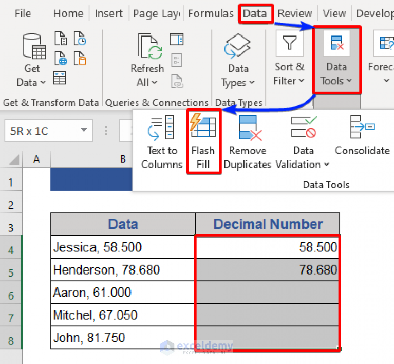 Separate Decimal Numbers from Text in Excel (6 Quick Ways)