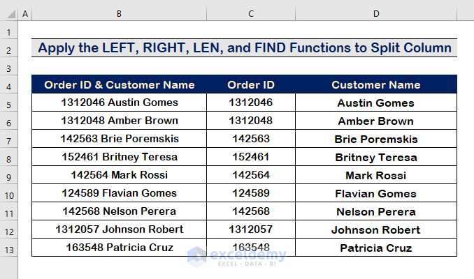 how-to-split-column-by-first-space-in-excel-with-easy-steps