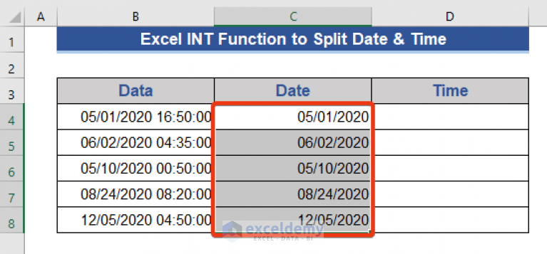 Split Date and Time Column in Excel (7 Easy Methods) - ExcelDemy