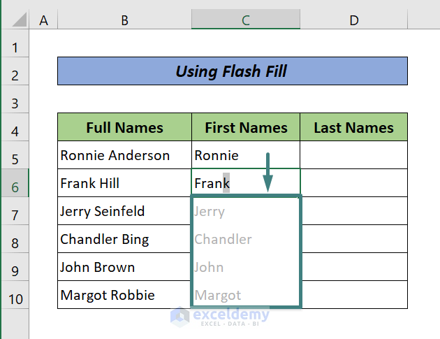 how-to-split-names-in-excel-into-two-columns-4-quick-ways