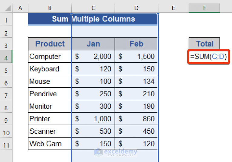 Excel Specify Range To End Of Column