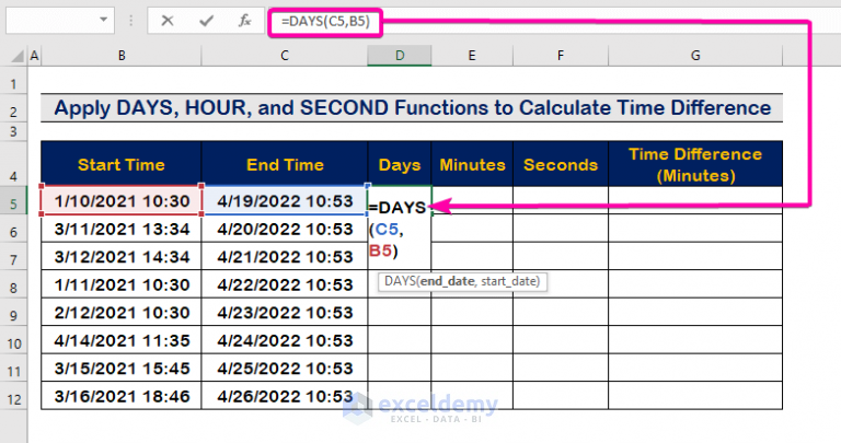 How To Calculate Time Difference In Minutes In Excel 3 Easy Methods 0686