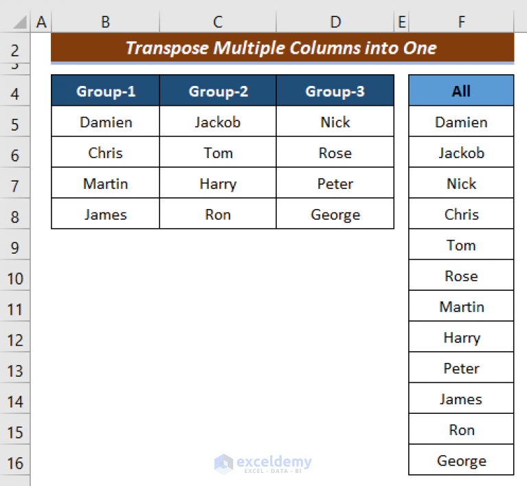 transpose-multiple-columns-into-one-column-in-excel-3-handy-methods