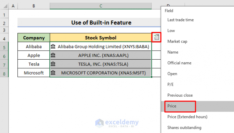 How to Add Stock Data Type in Excel (2 Effective Methods) - ExcelDemy