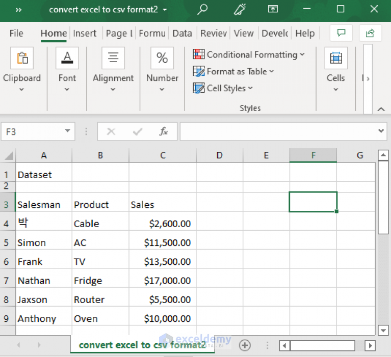 How to Convert Excel File to CSV Format (5 Easy Ways) - ExcelDemy