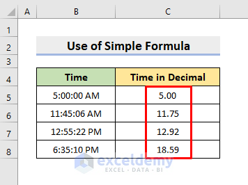 How to Convert Hours to Decimal in Excel (3 Easy Methods) - ExcelDemy