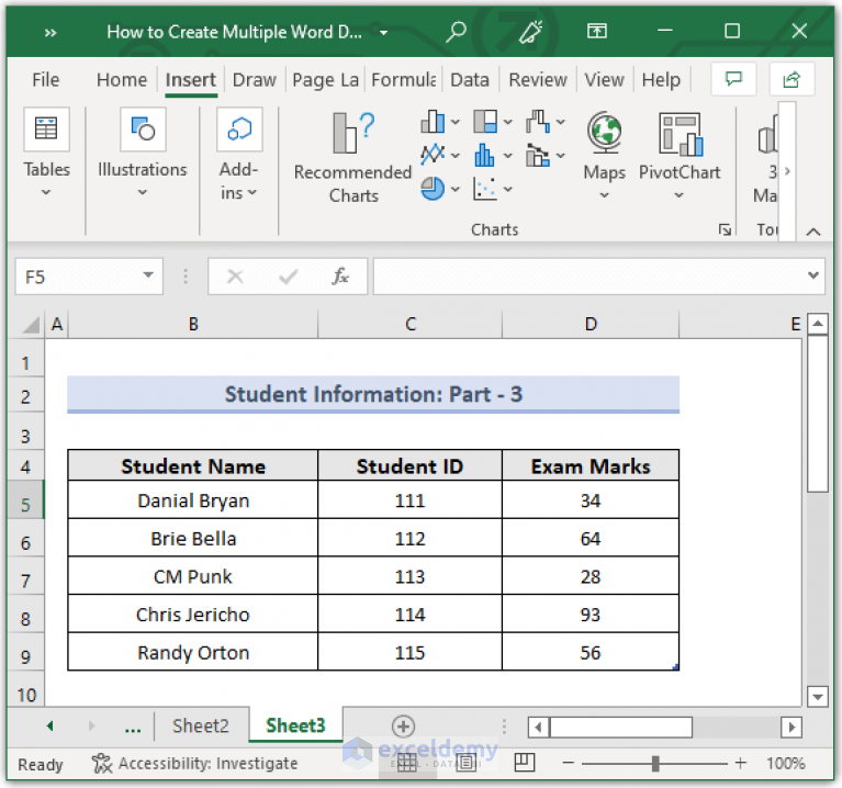 How to Create Multiple Word Documents from Excel (3 Easy Methods)