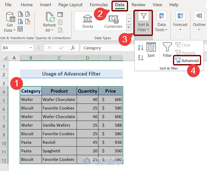 Hide Duplicate Rows Based On One Column In Excel 4 Methods 