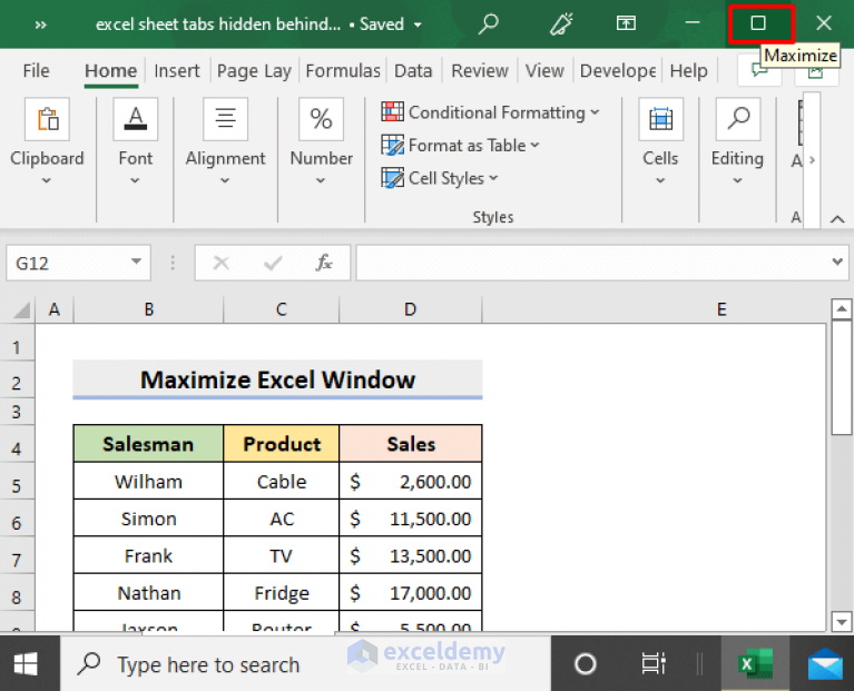 fixed-excel-sheet-tabs-hidden-behind-taskbar-4-suitable-solutions