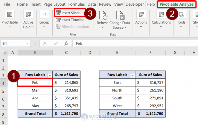 Excel Slicer for Multiple Pivot Tables (Connection and Usage) - ExcelDemy