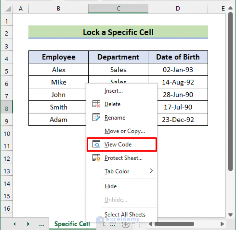 Excel Vba To Lock Cells Without Protecting Sheet 4 Ideal Examples 5223