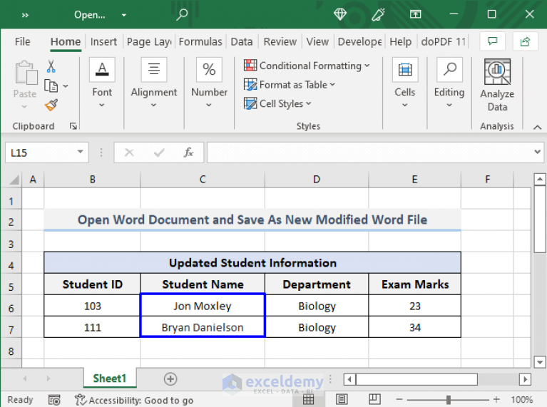 How To Open Word Document And Save As Pdf Or Docx With Vba Excel