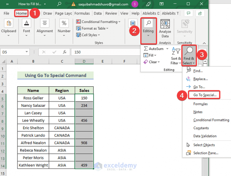 How To Fill Blank Cells With N A In Excel