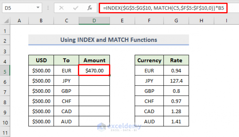 How to Automate Currency Conversion in Excel (5 Easy Methods)