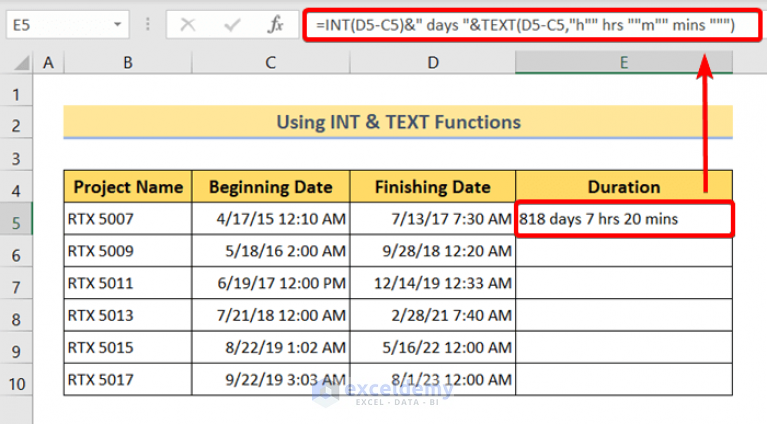 How To Calculate Time Difference In Excel Between Two Dates 7 Ways 